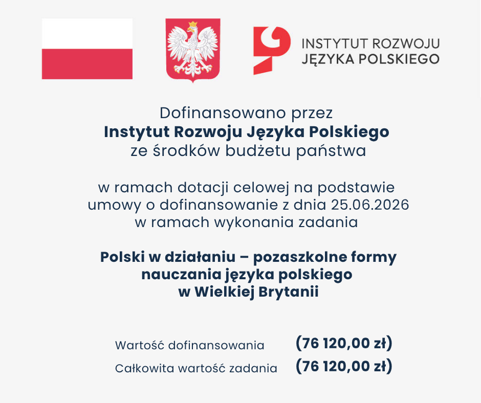 Polski w działaniu - dofinansowanie IRJP 76 120,00 zł.